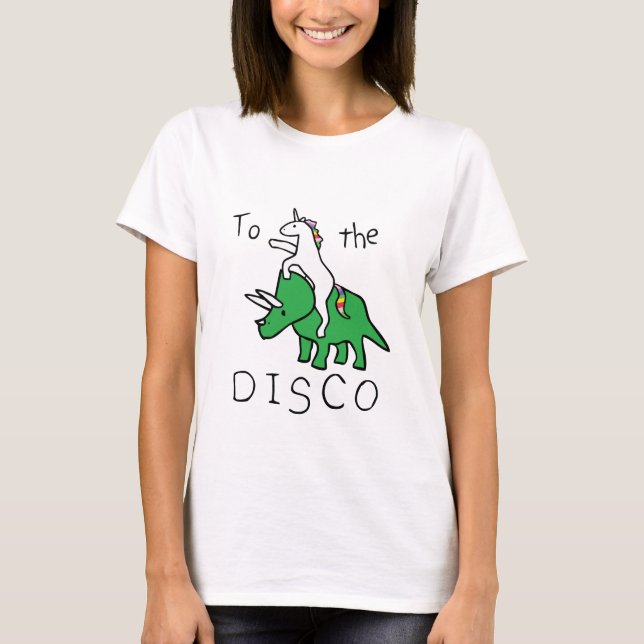 Camiseta Al disco (Triceratops del montar a caballo del (Anverso)