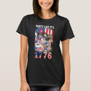 Camiseta Al Fiesta De Los Gatos Le Gusta Su Bandera Estadou