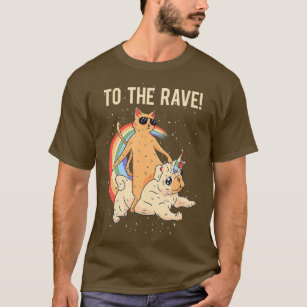 Camiseta Al Fiesta Rave EDM Cat Dog Techno DJ Rave