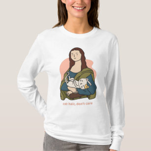 Camiseta Al gato no le importa la linda Mona Lisa