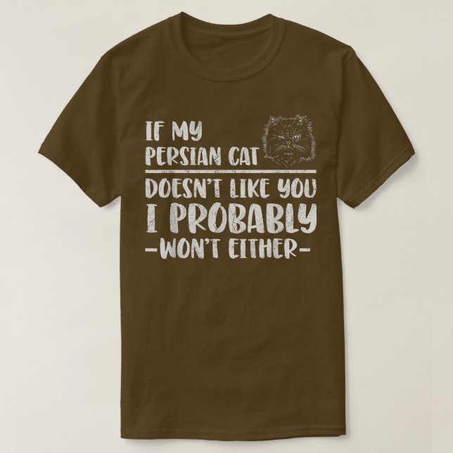 Camiseta Al gato persa no le gusta  (Diseño del anverso)