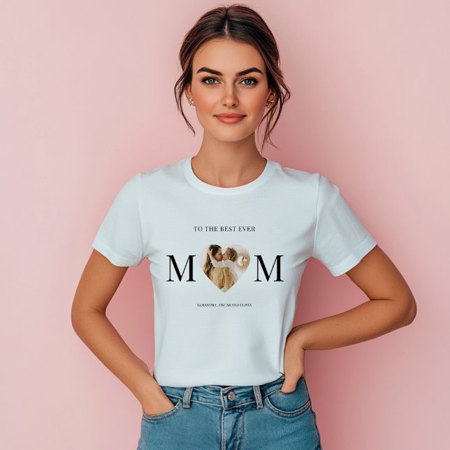 Camiseta Al mejor corazón fotográfico de mamá (Subido por el creador)
