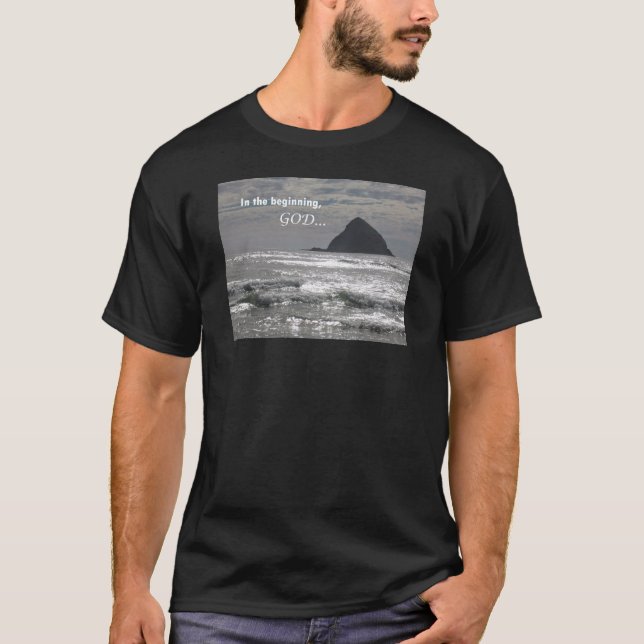 Camiseta Al principio, Dios (Anverso)