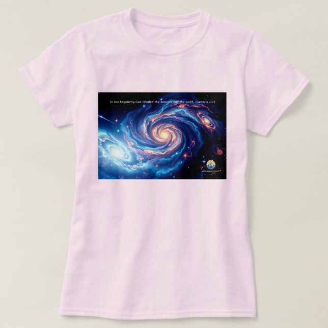 Camiseta Al principio, Dios y el Verso de la Creación (Diseño del anverso)