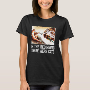 Camiseta Al principio gatos creación pintura parodia gato