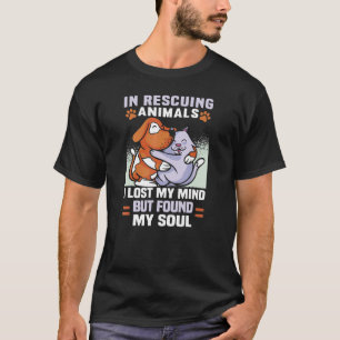 Camiseta Al rescatar animales perdí mi mente los derechos d