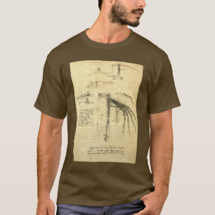 Camiseta Ala de Leonardo da Vinci en el boceto de la máquin