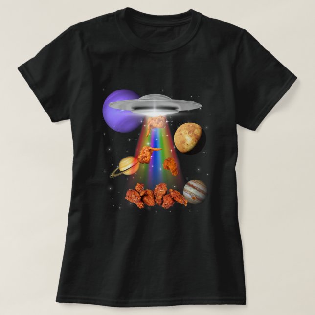 Camiseta Ala de pollo Amante de secuestro de Alien OVNI Sub (Diseño del anverso)