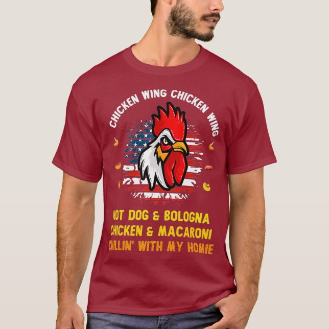 Camiseta Ala de pollo cocida Ala de pollo Ala caliente y (Anverso)