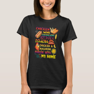 Camiseta Ala de pollo cocida Ala de pollo Perro caliente Bo