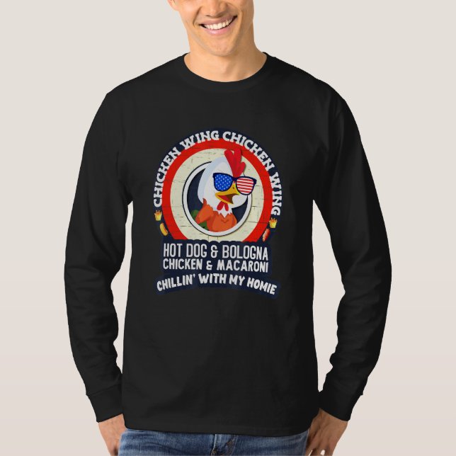 Camiseta Ala de pollo cocida Ala de pollo Perro caliente Bo (Anverso)