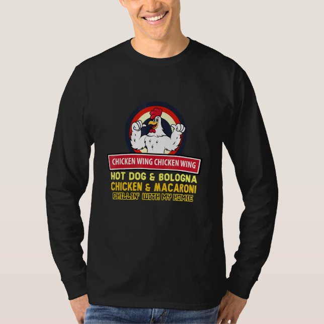 Camiseta Ala de pollo cocida Ala de pollo Perro caliente Bo (Anverso)