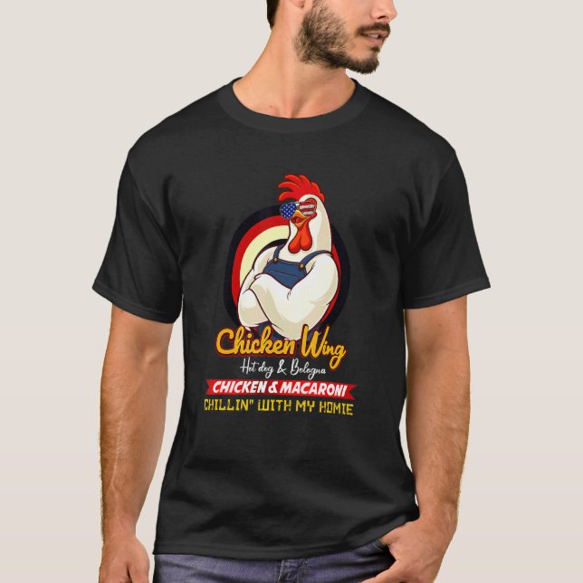 Camiseta Ala De Pollo Cocinada Ala De Pollo Perro Caliente  (Anverso)