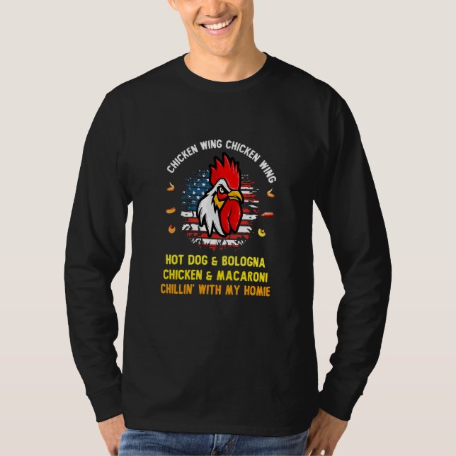 Camiseta Ala De Pollo Cocinada Ala De Pollo Perro Caliente  (Anverso)