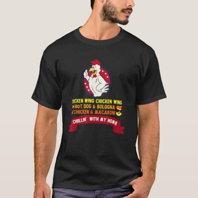 Camiseta Ala De Pollo Cocinada Ala De Pollo Perro Caliente  (Anverso)