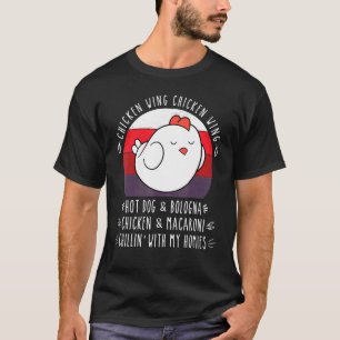 Camiseta Ala de pollo con ala de pollo con Perro caliente B