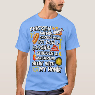 Camiseta Ala de pollo con ala de pollo con Perro caliente y