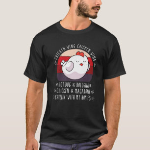 Camiseta Ala de pollo con ala de pollo Perro caliente