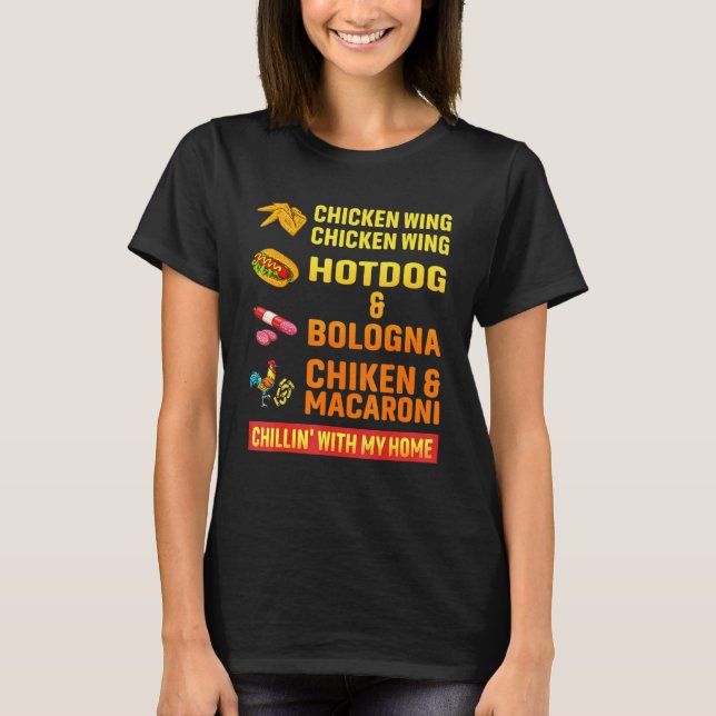 Camiseta Ala De Pollo De Pollo Ala De Gallina Perro Calient (Anverso)