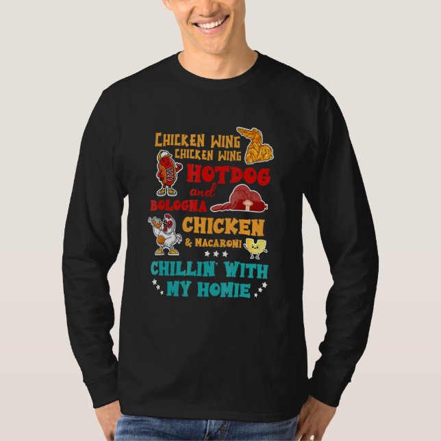 Camiseta Ala De Pollo Perro Caliente Y Pollo De Bolonia Y M (Anverso)
