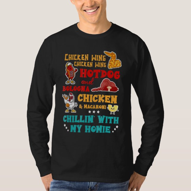 Camiseta Ala De Pollo Perro Caliente Y Pollo De Bolonia Y M (Anverso)