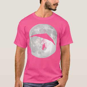 Camiseta Ala Delta Planeando Bajo La Luna Llena Vuelo Alto