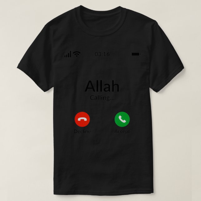 Camiseta Alá está llamando - Islam musulmán (Diseño del anverso)