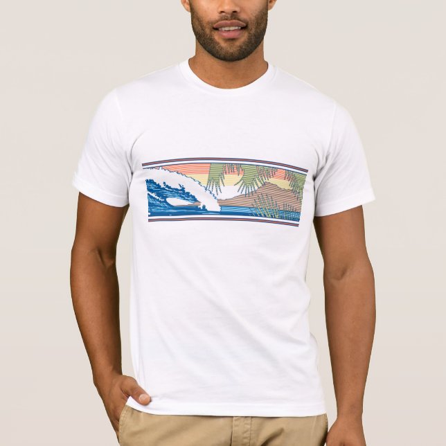 Camiseta Ala Moana Diamond Head Hawaiian Surf Rótulo Tee (Anverso)