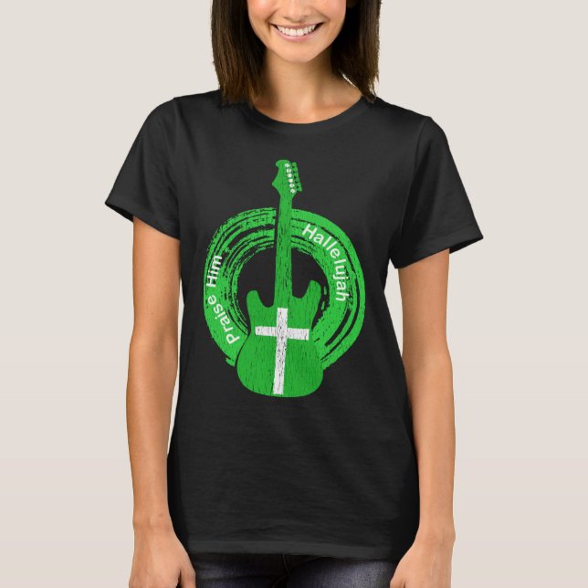 Camiseta Alabado equipo Guitariano Hallelujah Cruz de guita (Anverso)