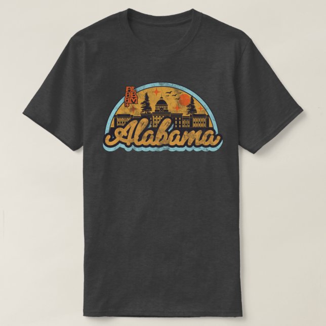 Camiseta Alabama Al Old Vintage Travel Souvenir (Diseño del anverso)