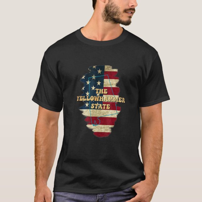 Camiseta Alabama Al Us Flag Motto (Anverso)