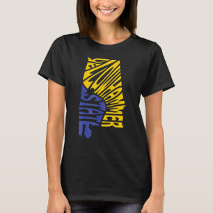 Camiseta Alabama Al Us State Shape Motto
