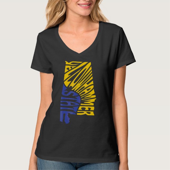 Camiseta Alabama Al Us State Shape Motto (Anverso)