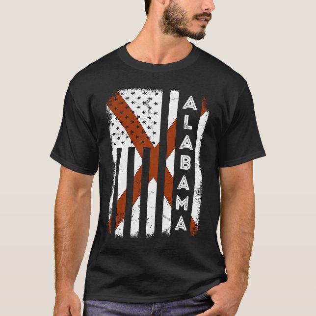 Camiseta Alabama American Flag Home State of Alabama Flag (Anverso)
