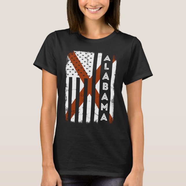 Camiseta Alabama American Flag Home State of Alabama Flag (Anverso)