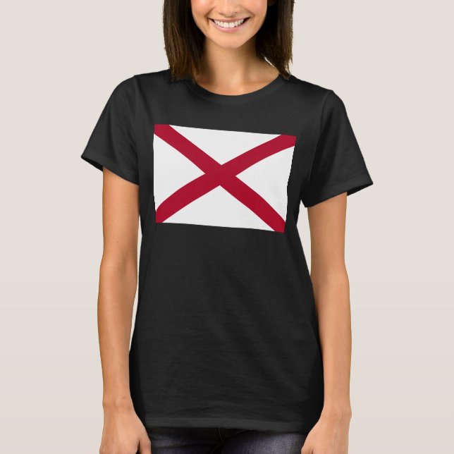 Camiseta Alabama: bandera de la Cruz Carmesí de San Andrés (Anverso)