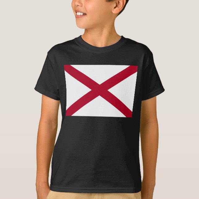 Camiseta Alabama: Bandera de St Andrew Crimson (Anverso)