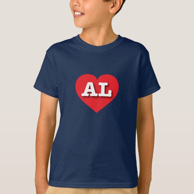 Camiseta Alabama Corazón Rojo - Amo AL (Anverso)