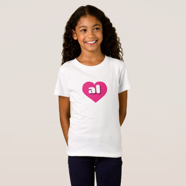 Camiseta Alabama corazón rosado caliente - Amo al (Anverso completo)