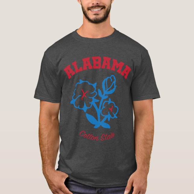 Camiseta Alabama Cotton State USA Original Graphic with Blu (Anverso)