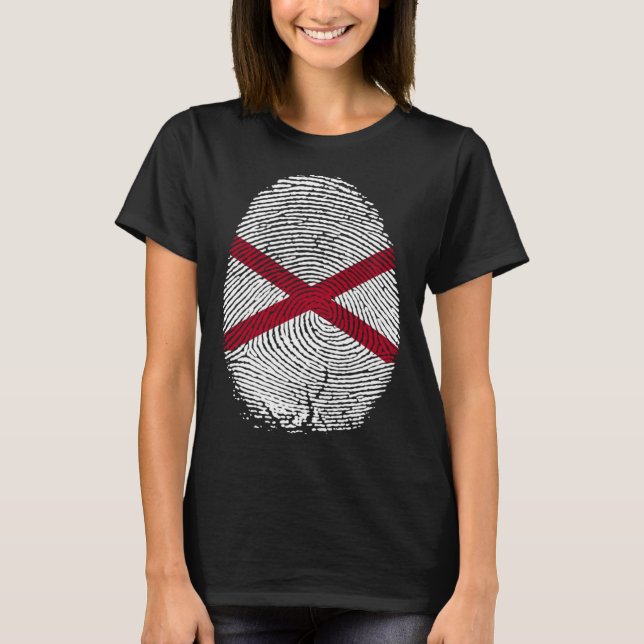 Camiseta Alabama Flag Fingerprint It s in my DNA  for Alaba (Anverso)