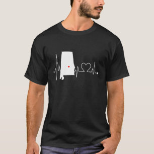 Camiseta Alabama Heartbeat Estado Hogar Ekg Pulse 1