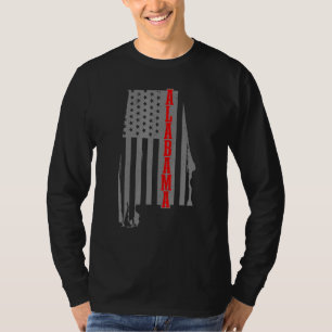 Camiseta Alabama Mapa de Estado de Bandera Americana Orgull