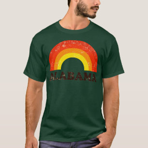 Camiseta Alabama Retro Vintage Rainbow Vacation Souvenir