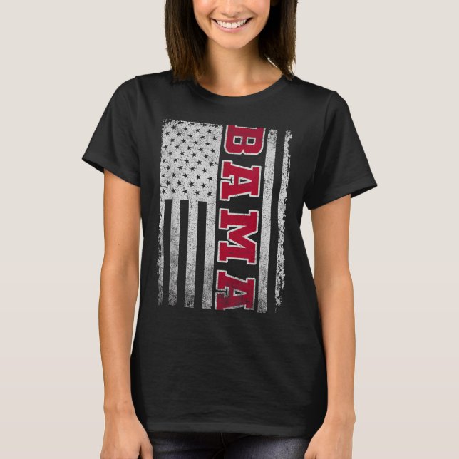 Camiseta Alabama Throwback Patriotic Flag Design For Men Wo (Anverso)