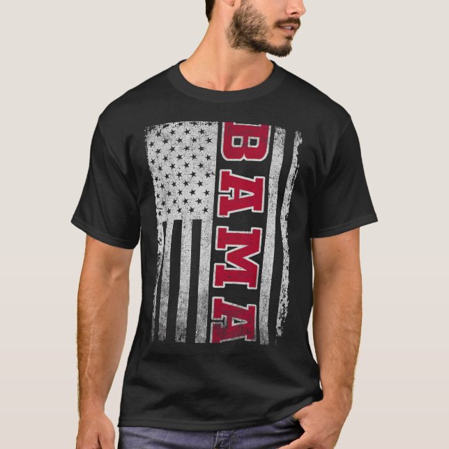 Camiseta Alabama Throwback Patriotic Flag Design For Men Wo (Anverso)