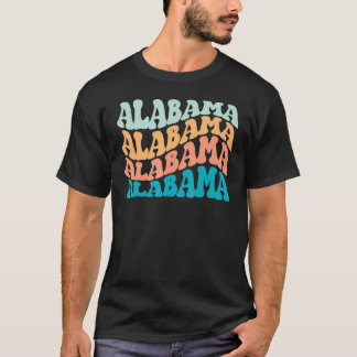 Camiseta Alabama Vintage Retro Ondulado Groovy, amante de A