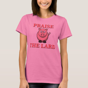 Camiseta Alabanza divertida del tocino del cerdo el rosa de