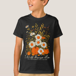 Camiseta Alabar a Jesús cristiano de otoño Acción de Gracia