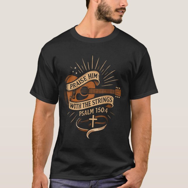 Camiseta Alabarlo Con Las Cadenas De La Guitarra Acústica D (Anverso)